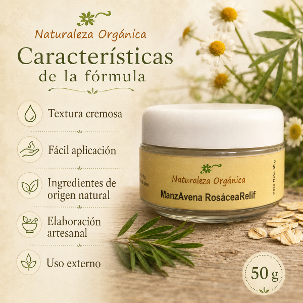 Producto - Crema Natural Manzanilla y Avena ManzAvena Relief Piel Sensible Rostro - 5