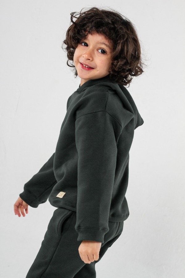 Producto - Conjunto de frisa con capucha negro