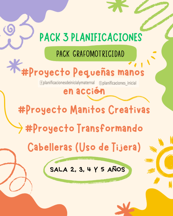 Producto - Pack GRAFOMOTRICIDAD - 3 Planificaciones -