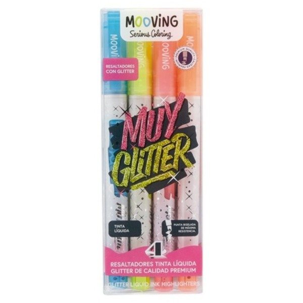 Producto - Resaltadores MOOVING Coloring Glitter x4