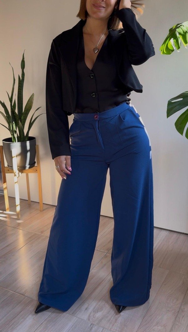 Producto - Pantalon sastrero palazo azul - 0