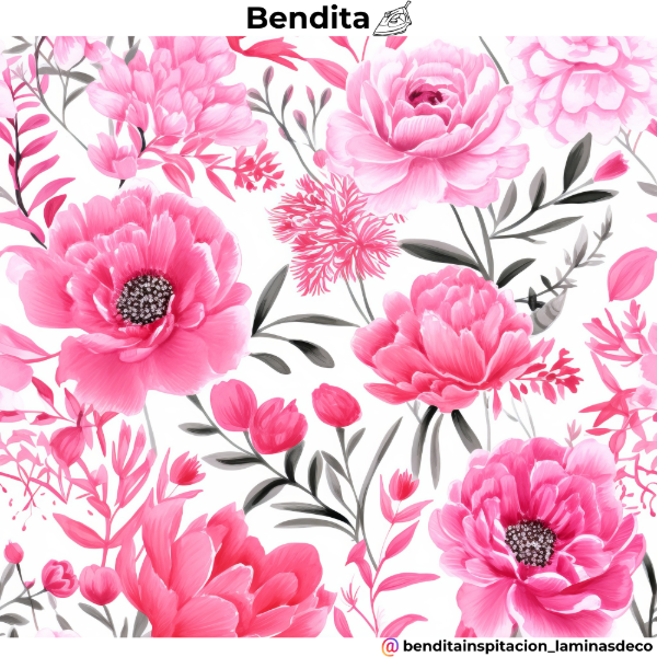 Producto - Bendita Plancha 324 Fondo flores fucsia