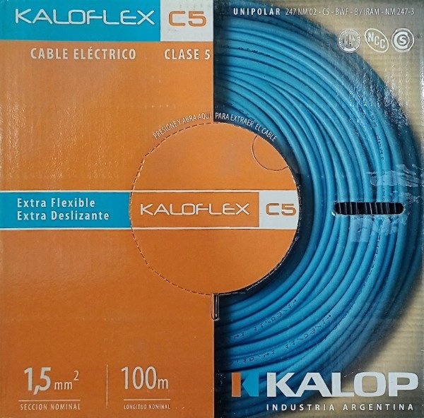 Producto - Cable unipolar Kalop C5 1,5mm x100mts