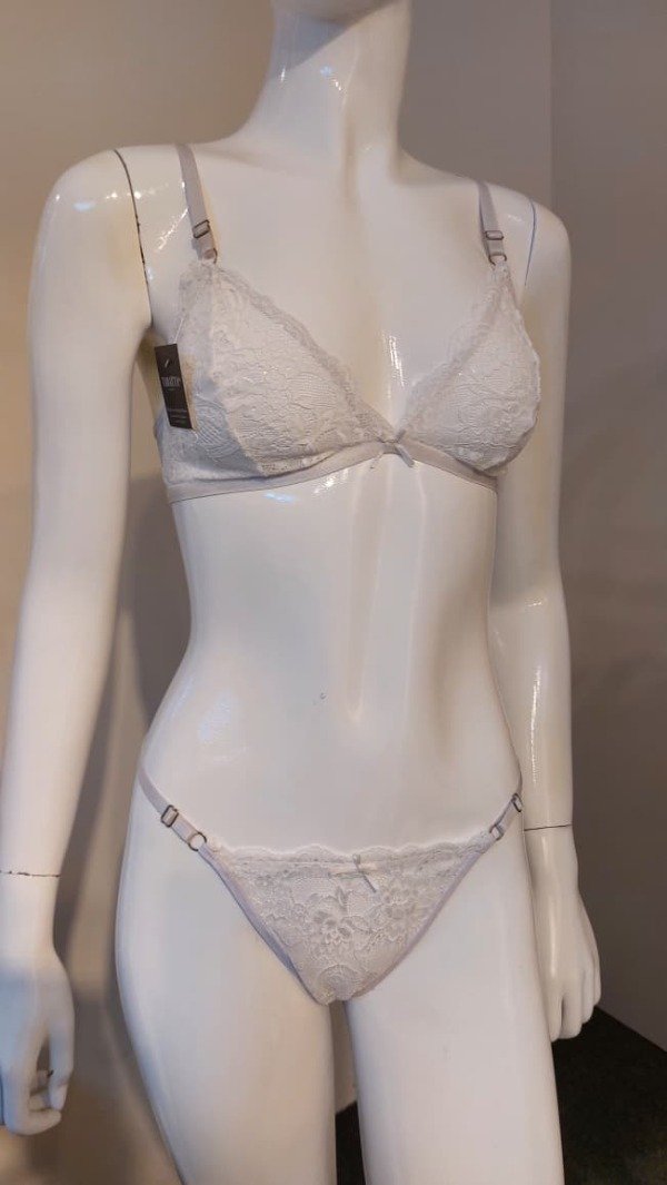 Producto - Conjunto triángulo de encaje blanco - 1