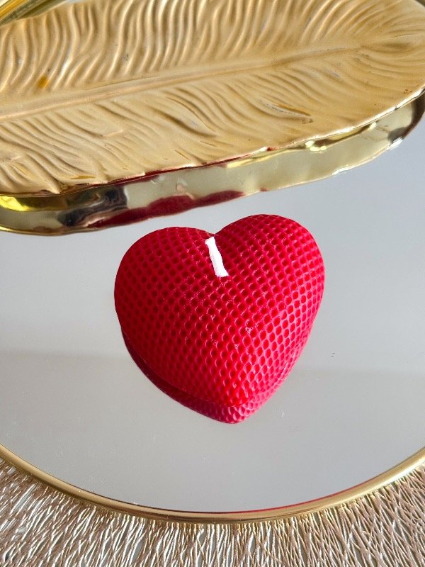 Producto - Vela corazón texturado grande frutos del bosque