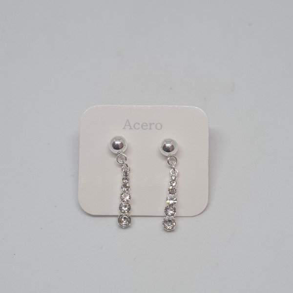 Producto - Aros cubic colgante acero blanco