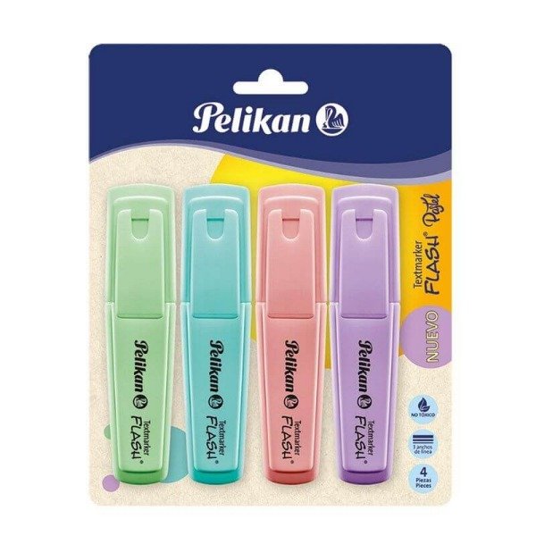 Producto - RESALTADOR PELIKAN FLASH PASTEL BLISTER SURTIDO X 4 U