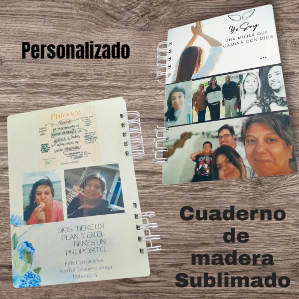 Producto - Cuaderno A5 rayado tapas de madera