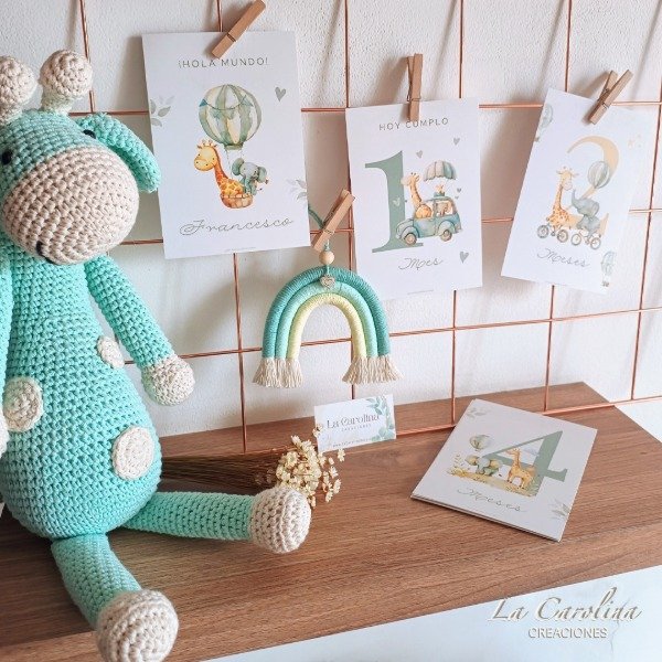 Producto - Set Voy creciendo - Tarjetones Cumple mes - Jungla