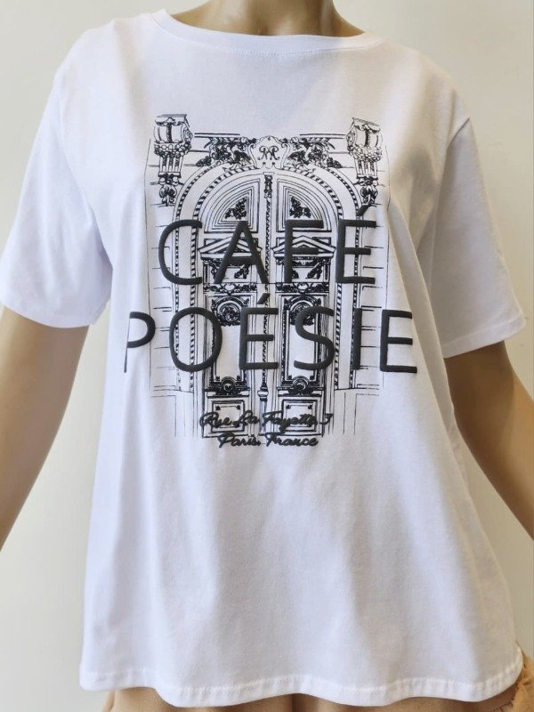 Producto - Remera Ancha Algodón 24/1 Estampa "Cafe Poesie" (Art. 6003)