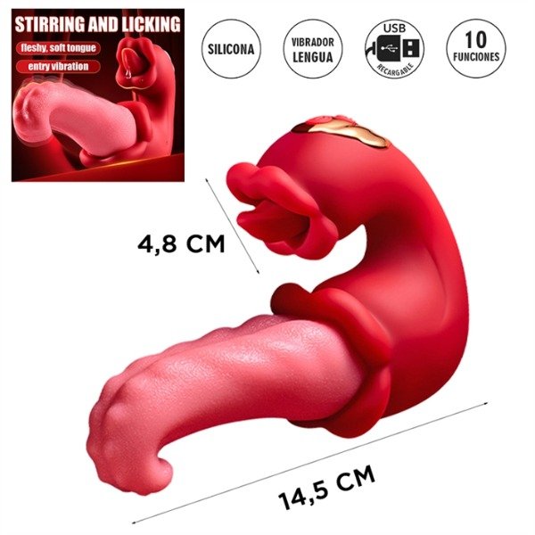 Producto - VIBRADOR DOBLE CON FORMA DE LENGUA carga usb