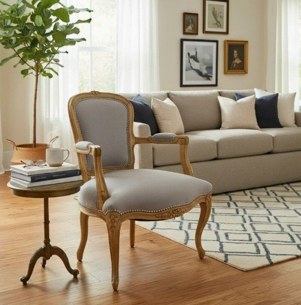 Producto - Sillón Luis XV (pana beige)