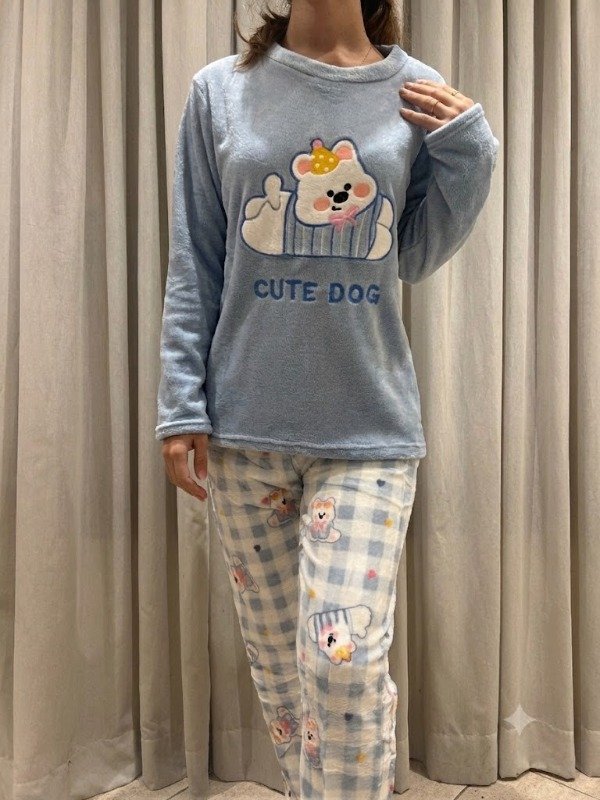 Producto - Pijama Soft Cute Dog Celeste