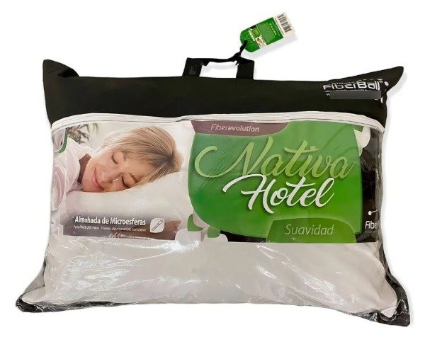 Producto - Almohada microesferas tela percal 200H Fiberball Nativa Evolution Hotel 70x50cm