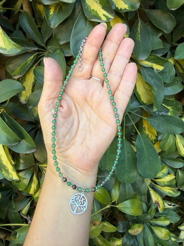 Producto - Choker de Cuarzo verde y pirita Vida