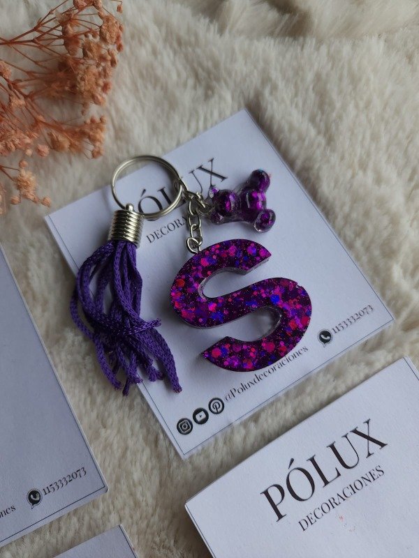 Producto - Inicial S - Glitter violeta holo