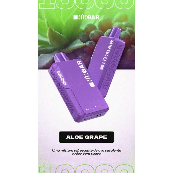 Producto - (PODS DESCARTABLES) NIKBAR 10K - ALOE GRAPE