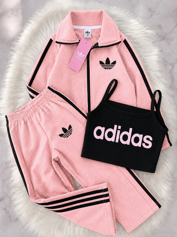 Producto - TRIO ADIDAS GLITTER ROSA (CAMPERA + TOP + PALAZO)