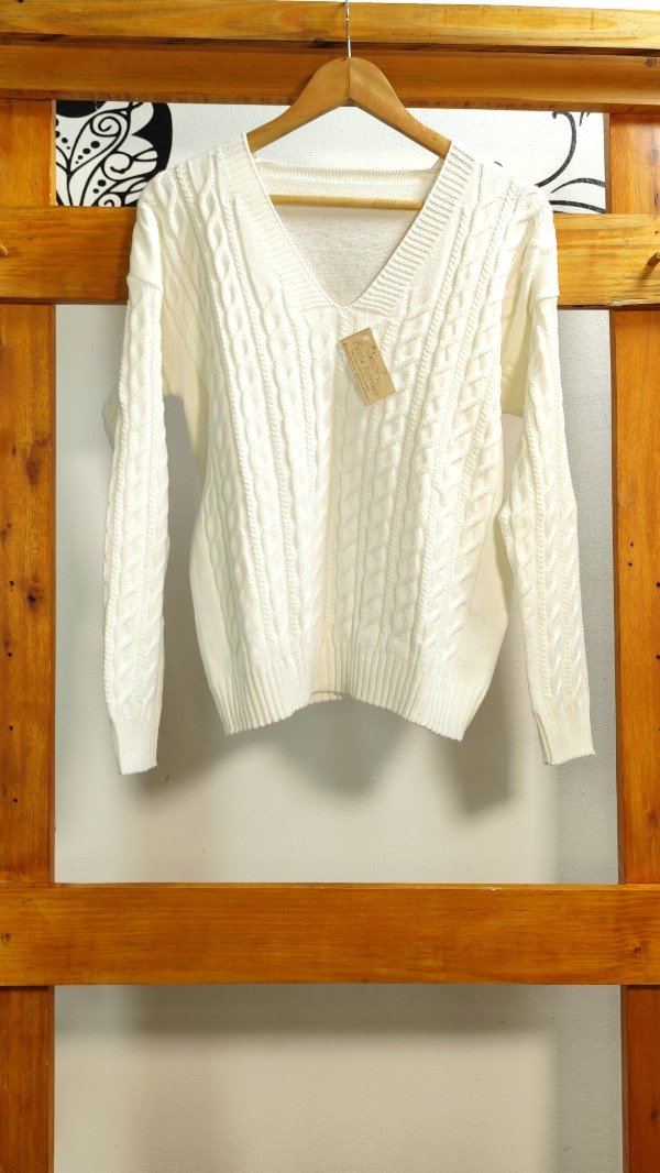 Producto - Sweater BLANCO Bremer escote V