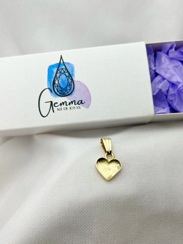 Producto - Cendra - kit corazón 1cm en oro 18kt para cenizas de cremacion