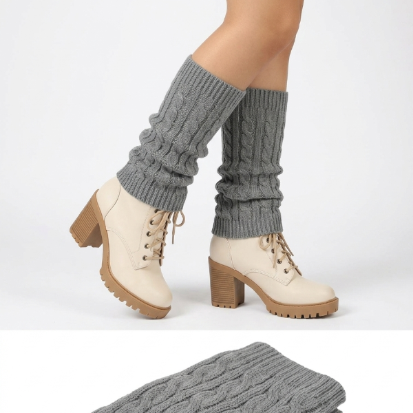 Producto - Polainas Tejidos Volados Gris