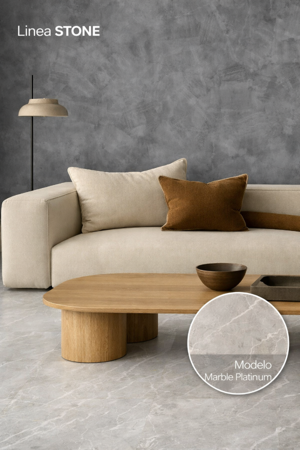 Producto - Piso Vinilico Spc Click Marfil Sp030 5mm Con Manta Linea Stone