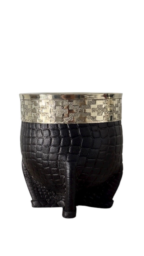 Producto - MATE IMPERIAL CUERO CROCO NEGRO