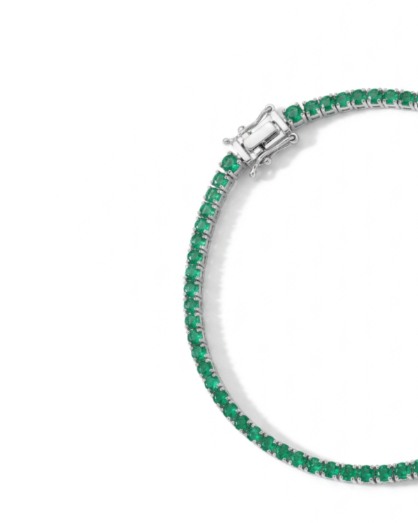 Producto - Pulsera Plata Rodinada Zircones Verdes - 0