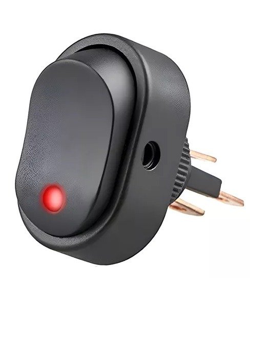 Producto - TECLA LLAVE 1 PUNTO OVALADA CON LED 12V TUERCA AJUSTABLE