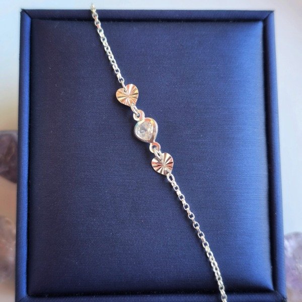 Producto - Pulsera italiana corazon cubic y dos corazones