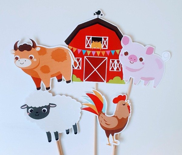 Producto - Animales De La Granja Adorno Para Torta - Cake Topper