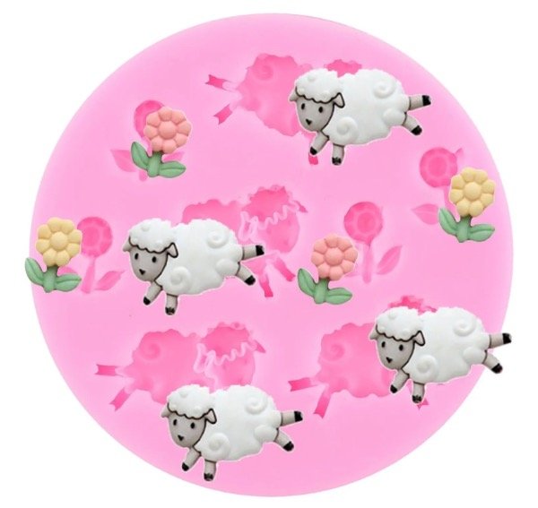 Producto - MOLDE SILICONA OVEJITAS Y FLORES