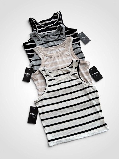 Producto - MUSCULOSA RAYADA BRETEL GRUESO ESSENTIALS 0891