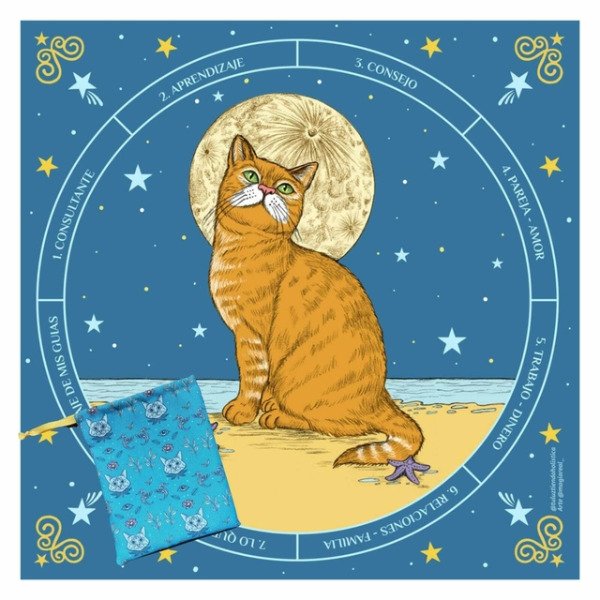 Producto - Set Gato Mistico ( Paño + Bolsita)