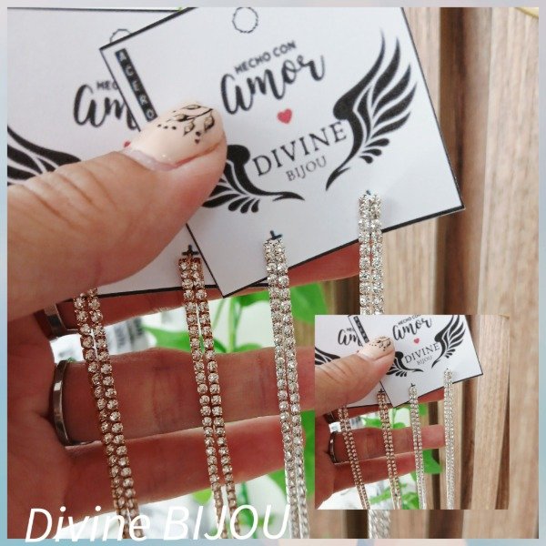 Producto - Aros largos de strass de fiestas a.q