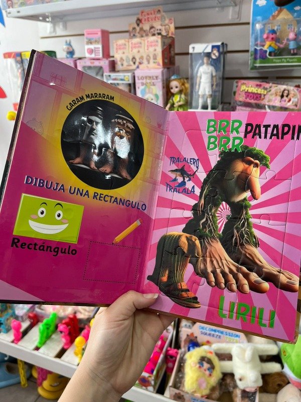 Producto - libro brainrots con figuras y rompecabezas