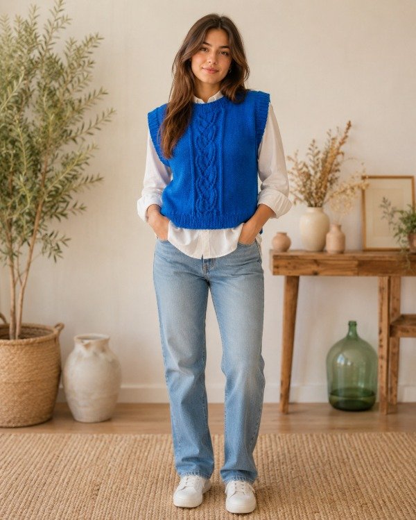 Chaleco Sarah - Azul Francia — imagen 3