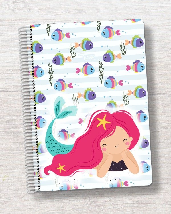 Producto - Cuaderno A4 tapa rígida plástica 100h dis. sirena