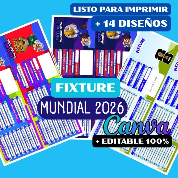 Producto - FIXTURE 2026 EDITABLE + 14 DISEÑOS LISTOS