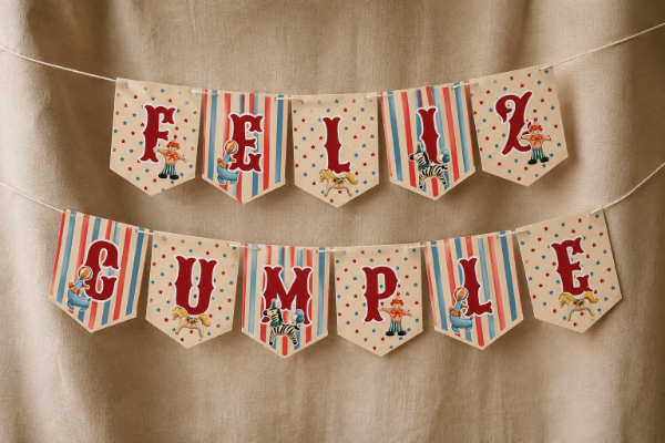 Producto - Banderin Feliz cumple circo