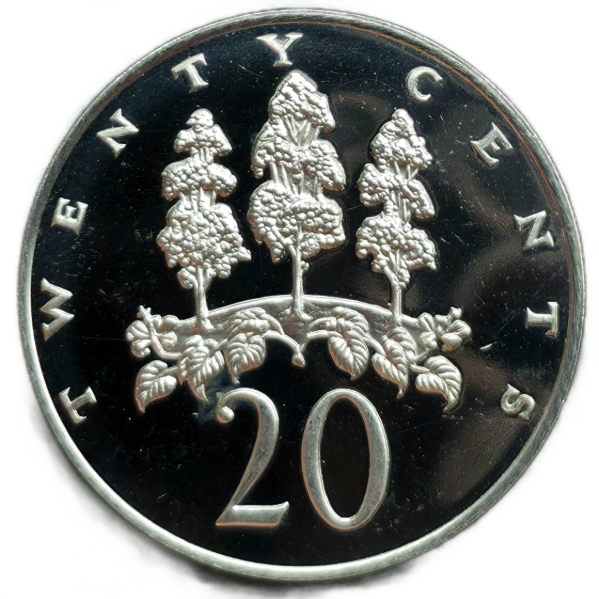 Producto - Jamaica 20 Cents 1972 Mahoe (17.000) PROOF Km#55 Aunc