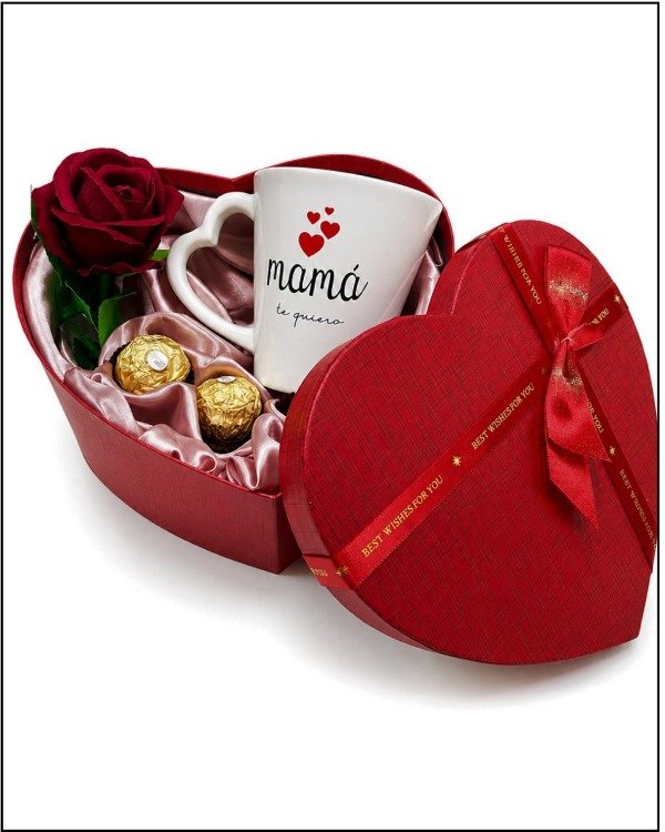 Producto - BOX CORAZÓN MAMÁ CON TAZA Y CHOCOLATES