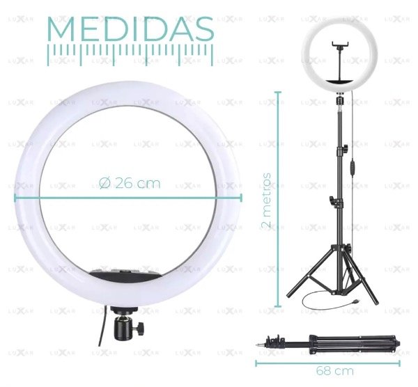 Producto - Aro De Luz Blanca Led 26 Cm + Trípode - 1