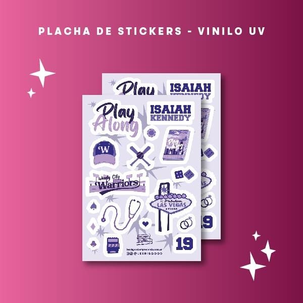 Producto - Planchita stickers VINILO - Play Along / Siguiendo el juego / WINDY CITY SERIES