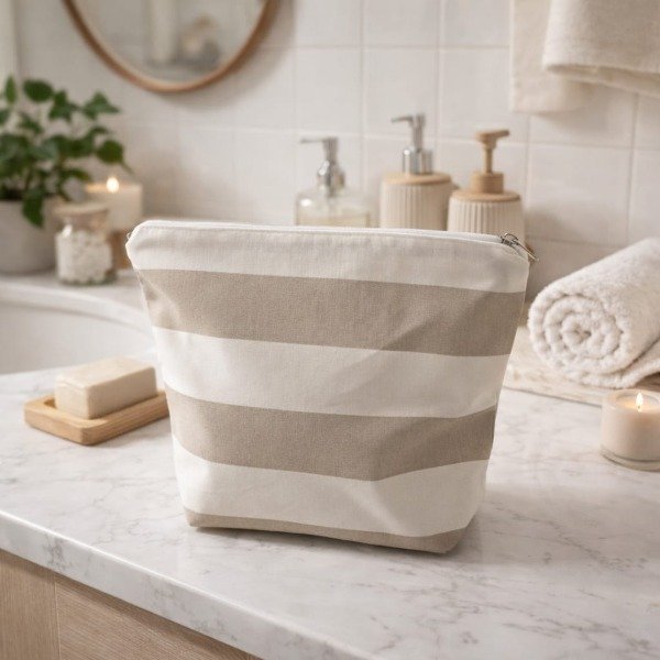 Producto - Neceser rayado- Beige