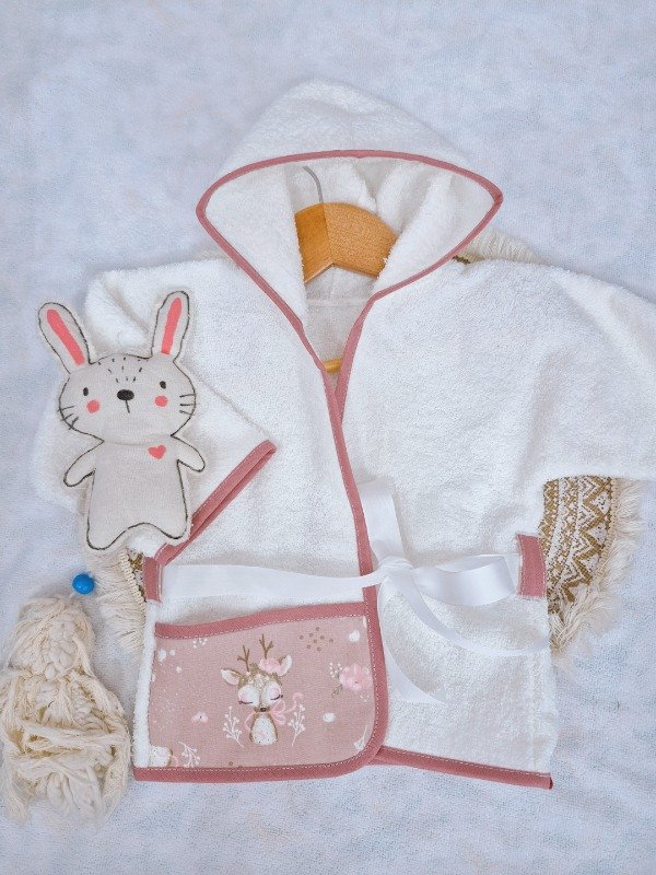 Producto - Bata de baño Ciervo rosa viejo