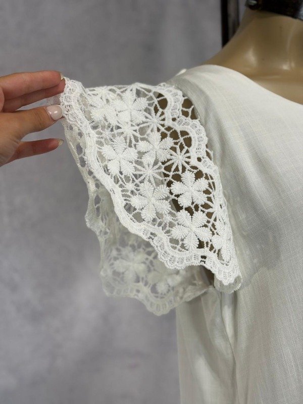 Producto - BLUSA TRIAL BLANCA LINO IMPORTADA - 2