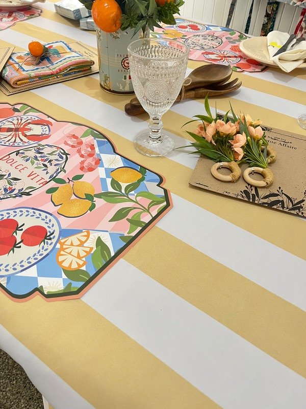 Producto - Mantel Rayas amarillo