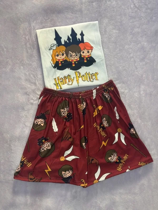 Producto - Pijama animado corto + remera manga corta - Harry Bordo