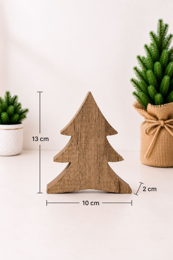 Producto - Set x3 pinos "abetos" decorativos color madera - 2